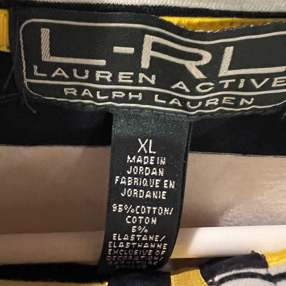 Like New Navy and white striped Lauren active Ralph Lauren tank top. Size XL - Picture 3 of 4